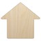House Home Unfinished Wood Shape Piece Cutout for DIY Craft Projects